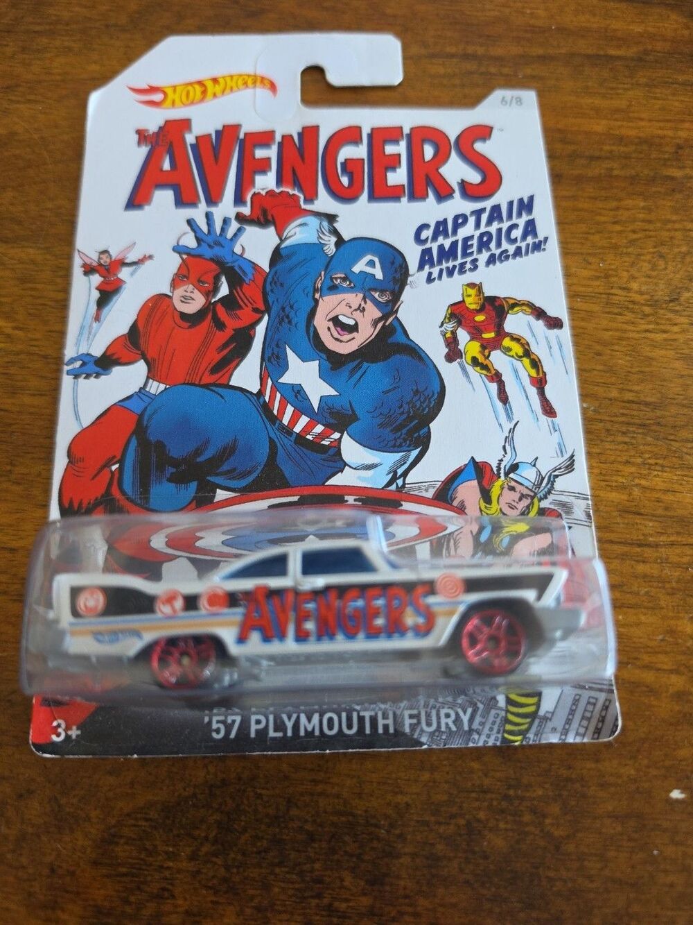 Hot Wheels Marvel Avengers Captain America '57 Plymouth Fury Diecast 2015